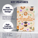 Personalised Name Cute Halloween Donuts Custom  Modern Room Accent Elegant Feature Canvas Wall Art Print Decor Picture Ready to Hang