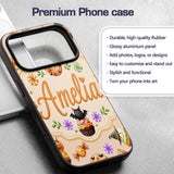 Cute Halloween Donuts Sweets Spooky Treats Beige Custom Name Protective Phone Case Mobile Cover Durable Everyday Smartphone Shock Resistant