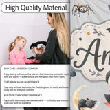 Cute Halloween Vampire Ghost Bats Spooky Grey Background Seamless  Personalised Custom Name Super Soft Fleece Blanket Bed Sofa Throw