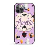 Halloween Vampire Ghost Bat Spooky Character Custom Name Protective Phone Case Mobile Cover Durable Everyday Smartphone Shock Resistant
