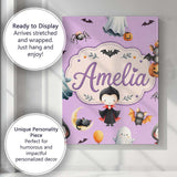 Personalised Name Halloween Vampire Ghost Custom  Unique Gift Idea Elegant Feature Canvas Wall Art Print Decor Picture Ready to Hang