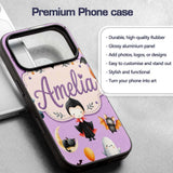 Halloween Vampire Ghost Bat Spooky Character Custom Name Protective Phone Case Mobile Cover Durable Everyday Smartphone Shock Resistant