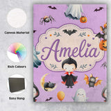 Personalised Name Halloween Vampire Ghost Custom  Unique Gift Idea Elegant Feature Canvas Wall Art Print Decor Picture Ready to Hang