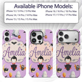 Halloween Vampire Ghost Bat Spooky Character Custom Name Protective Phone Case Mobile Cover Durable Everyday Smartphone Shock Resistant
