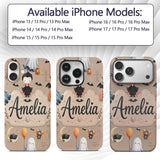 Halloween Vampire Ghost Bat Spooky Character Custom Name Protective Phone Case Mobile Cover Durable Everyday Smartphone Shock Resistant
