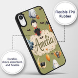 Halloween Vampire Ghost Bats Spooky Characters Custom Name Protective Phone Case Mobile Cover Durable Everyday Smartphone Shock Resistant