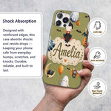 Halloween Vampire Ghost Bats Spooky Characters Custom Name Protective Phone Case Mobile Cover Durable Everyday Smartphone Shock Resistant