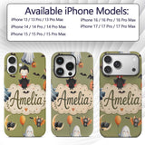 Halloween Vampire Ghost Bats Spooky Characters Custom Name Protective Phone Case Mobile Cover Durable Everyday Smartphone Shock Resistant