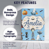 Personalised Name Halloween Zombie Mummy Custom  Unique Gift Idea Elegant Feature Canvas Wall Art Print Decor Picture Ready to Hang