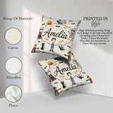 Custom Name Halloween Zombie Mummy Vampire Bat Spooky Light Grey Square Filled Cushion Throw Pillow Sofa Bed Home Decor Zip Washable UK Made