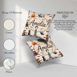 Custom Name Halloween Zombie Vampire Bat Spooky Neutral Seamless Square Filled Cushion Throw Pillow Sofa Bed Home Decor Zip Washable UK Made