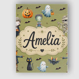 Personalised Name Halloween Zombie Mummy Custom  Unique Gift Idea Elegant Feature Canvas Wall Art Print Decor Picture Ready to Hang