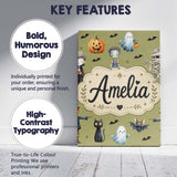 Personalised Name Halloween Zombie Mummy Custom  Unique Gift Idea Elegant Feature Canvas Wall Art Print Decor Picture Ready to Hang