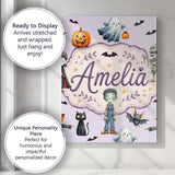 Personalised Name Halloween Zombie Mummy Custom  Unique Gift Idea Elegant Feature Canvas Wall Art Print Decor Picture Ready to Hang