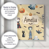 Personalised Name Halloween Zombie Mummy Custom  Unique Gift Idea Elegant Feature Canvas Wall Art Print Decor Picture Ready to Hang