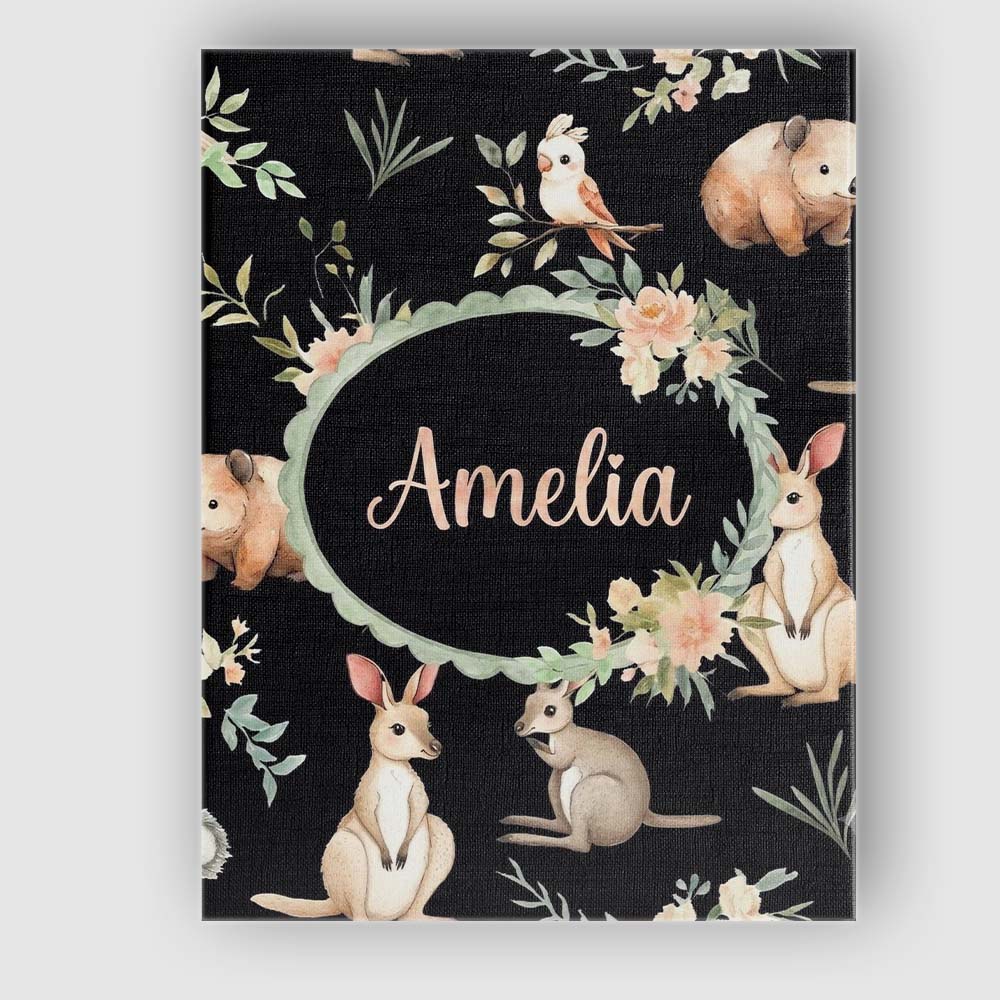Personalised Name Woodland Animals Koala Custom  Unique Gift Idea Elegant Feature Canvas Wall Art Print Decor Picture Ready to Hang