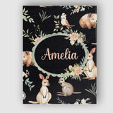 Personalised Name Woodland Animals Koala Custom  Unique Gift Idea Elegant Feature Canvas Wall Art Print Decor Picture Ready to Hang