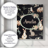 Personalised Name Woodland Animals Koala Custom  Unique Gift Idea Elegant Feature Canvas Wall Art Print Decor Picture Ready to Hang