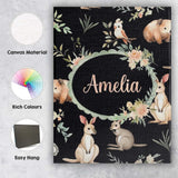 Personalised Name Woodland Animals Koala Custom  Unique Gift Idea Elegant Feature Canvas Wall Art Print Decor Picture Ready to Hang
