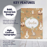 Personalised Name Woodland Animals Koala Custom  Unique Gift Idea Elegant Feature Canvas Wall Art Print Decor Picture Ready to Hang