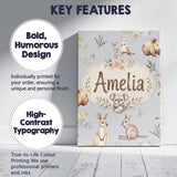 Personalised Name Woodland Animals Koala Custom  Unique Gift Idea Elegant Feature Canvas Wall Art Print Decor Picture Ready to Hang