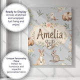 Personalised Name Woodland Animals Koala Custom  Unique Gift Idea Elegant Feature Canvas Wall Art Print Decor Picture Ready to Hang