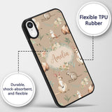 Woodland Animals Koala Kangaroo Bear Floral Warm Custom Name Protective Phone Case Mobile Cover Durable Everyday Smartphone Shock Resistant