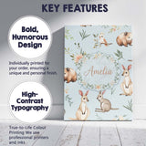 Personalised Name Woodland Animals Koala Custom  Unique Gift Idea Elegant Feature Canvas Wall Art Print Decor Picture Ready to Hang