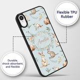 Woodland Animals Koala Kangaroo Bear Floral Dusty Custom Name Protective Phone Case Mobile Cover Durable Everyday Smartphone Shock Resistant