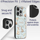 Woodland Animals Koala Kangaroo Bear Floral Dusty Custom Name Protective Phone Case Mobile Cover Durable Everyday Smartphone Shock Resistant