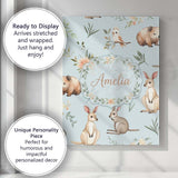 Personalised Name Woodland Animals Koala Custom  Unique Gift Idea Elegant Feature Canvas Wall Art Print Decor Picture Ready to Hang