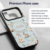 Woodland Animals Koala Kangaroo Bear Floral Dusty Custom Name Protective Phone Case Mobile Cover Durable Everyday Smartphone Shock Resistant