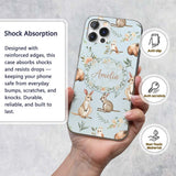 Woodland Animals Koala Kangaroo Bear Floral Dusty Custom Name Protective Phone Case Mobile Cover Durable Everyday Smartphone Shock Resistant