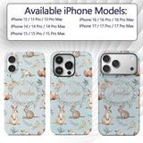 Woodland Animals Koala Kangaroo Bear Floral Dusty Custom Name Protective Phone Case Mobile Cover Durable Everyday Smartphone Shock Resistant