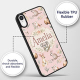 Woodland Animals Koala Kangaroo Bear Floral Blush Custom Name Protective Phone Case Mobile Cover Durable Everyday Smartphone Shock Resistant