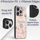 Woodland Animals Koala Kangaroo Bear Floral Blush Custom Name Protective Phone Case Mobile Cover Durable Everyday Smartphone Shock Resistant