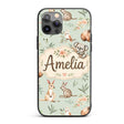 Woodland Animals Koala Kangaroo Bear Floral Mint Custom Name Protective Phone Case Mobile Cover Durable Everyday Smartphone Shock Resistant