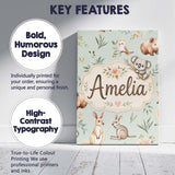Personalised Name Woodland Animals Koala Custom  Unique Gift Idea Elegant Feature Canvas Wall Art Print Decor Picture Ready to Hang