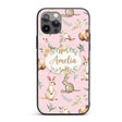 Woodland Animals Koala Kangaroo Bear Floral Mauve Custom Name Protective Phone Case Mobile Cover Durable Everyday Smartphone Shock Resistant