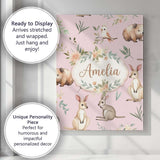 Personalised Name Woodland Animals Koala Custom  Unique Gift Idea Elegant Feature Canvas Wall Art Print Decor Picture Ready to Hang