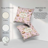 Custom Name Woodland Animals Koala Kangaroo Bear Floral Seamless Square Filled Cushion Throw Pillow Sofa Bed Home Decor Zip Washable UK Made