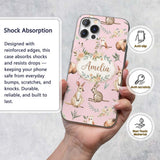 Woodland Animals Koala Kangaroo Bear Floral Mauve Custom Name Protective Phone Case Mobile Cover Durable Everyday Smartphone Shock Resistant