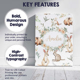 Personalised Name Woodland Animals Koala Custom  Unique Gift Idea Elegant Feature Canvas Wall Art Print Decor Picture Ready to Hang