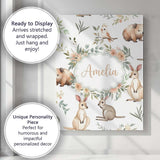 Personalised Name Woodland Animals Koala Custom  Unique Gift Idea Elegant Feature Canvas Wall Art Print Decor Picture Ready to Hang