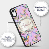 Colorful Watercolor Butterflies on Printed Design Custom Name Protective Phone Case Mobile Cover Durable Everyday Smartphone Shock Resistant