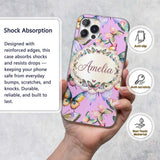 Colorful Watercolor Butterflies on Printed Design Custom Name Protective Phone Case Mobile Cover Durable Everyday Smartphone Shock Resistant