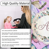 Colorful Watercolor Butterflies on Lavender Background Seamless  Personalised Custom Name Super Soft Fleece Blanket Bed Sofa Throw