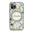 Colorful Watercolor Butterflies on Sage Green Custom Name Protective Phone Case Mobile Cover Durable Everyday Smartphone Shock Resistant
