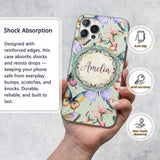 Colorful Watercolor Butterflies on Sage Green Custom Name Protective Phone Case Mobile Cover Durable Everyday Smartphone Shock Resistant