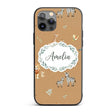 Cute Safari Animals Giraffe Lion Zebra on Brown Custom Name Protective Phone Case Mobile Cover Durable Everyday Smartphone Shock Resistant